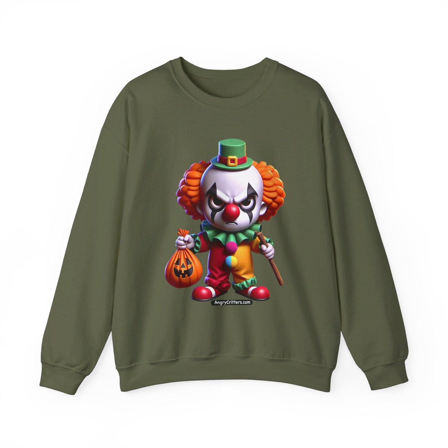 Angry Critters - Halloween Clown Orange, Unisex Heavy Blend™ Crewneck Sweatshirt