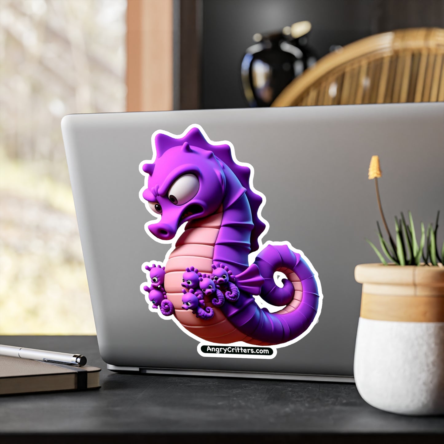 Angry Critters - Seahorse Dad, Kiss-Cut Vinyl Decals