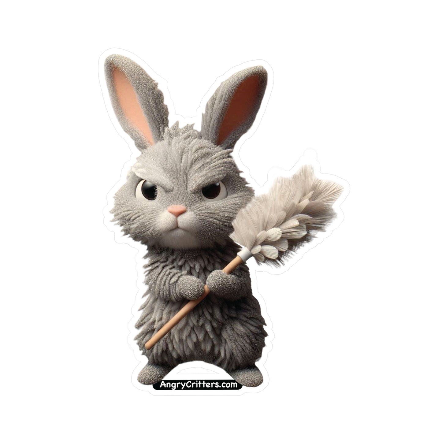 Angry Dust Bunny Vinyl Kiss-Cut Decal