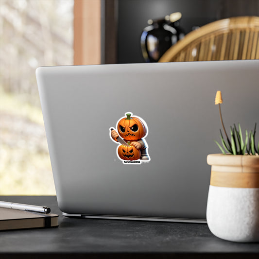 Angry Critters - Jack Carving Pumpkin, Kiss-Cut Vinyl Decals