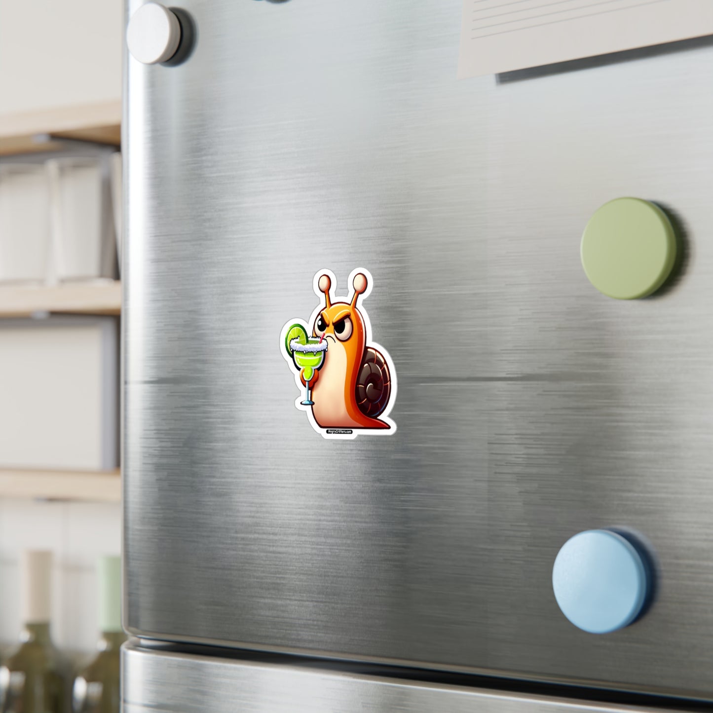 Angry Critters - Snail with Margarita, Kiss-Cut Vinyl Decals