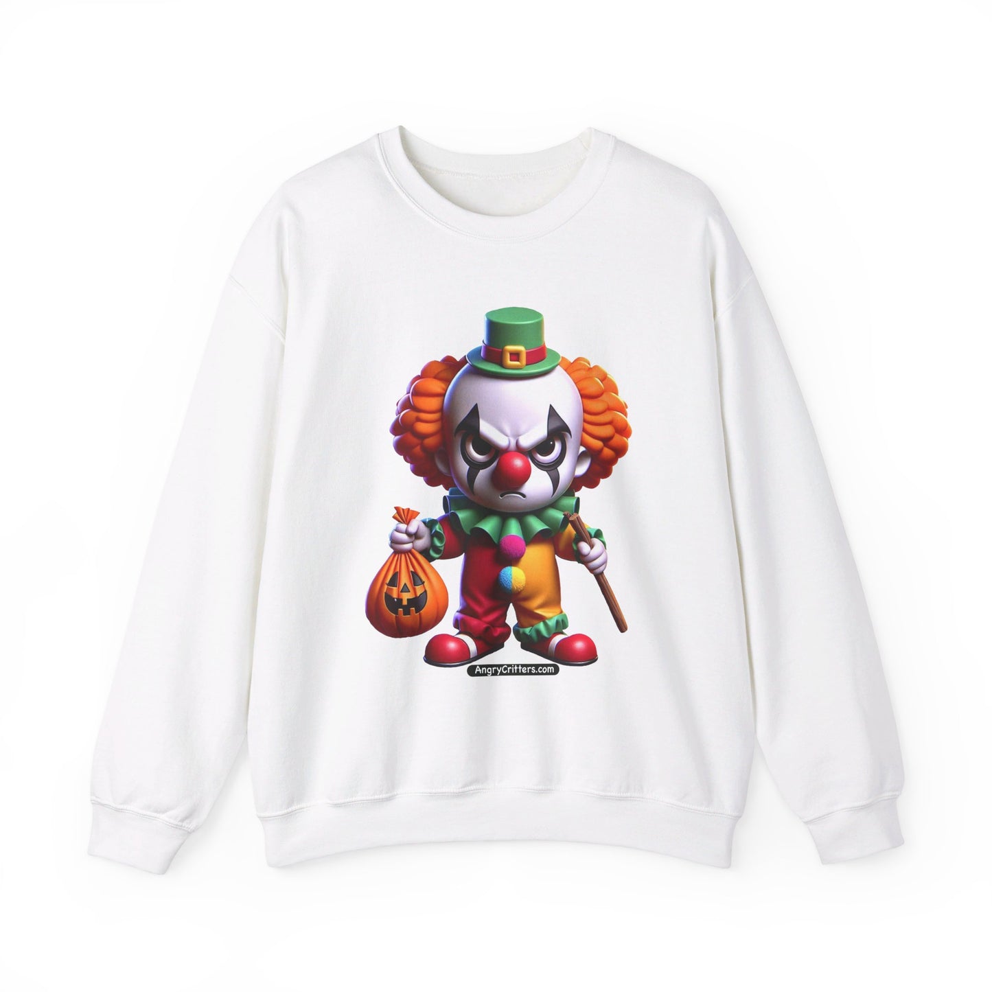 Angry Critters - Halloween Clown Orange, Unisex Heavy Blend™ Crewneck Sweatshirt