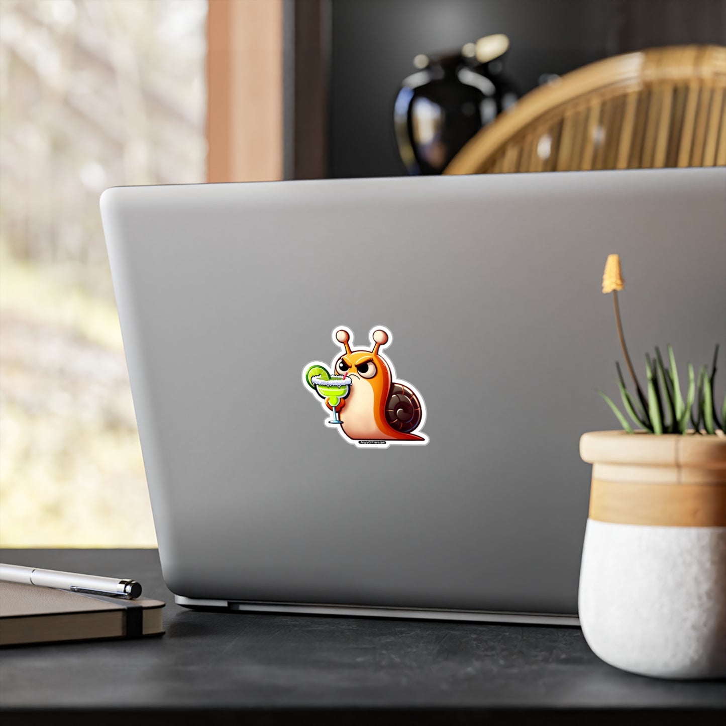 Angry Critters - Snail with Margarita, Kiss-Cut Vinyl Decals