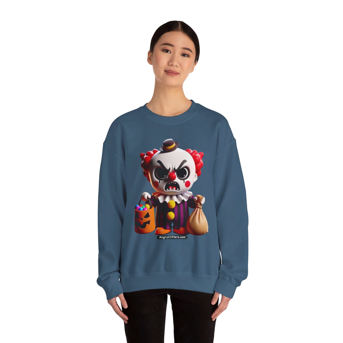 Angry Critters - Halloween Clown Red, Unisex Heavy Blend™ Crewneck Sweatshirt