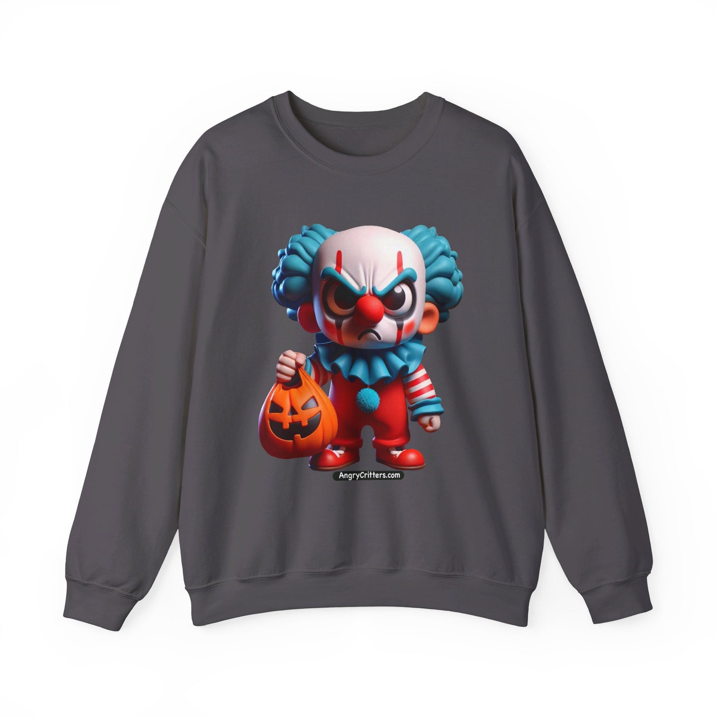 Angry Critters - Halloween Clown Blue, Unisex Heavy Blend™ Crewneck Sweatshirt