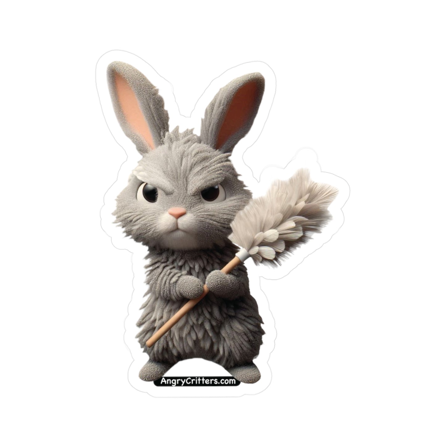 Angry Dust Bunny Vinyl Kiss-Cut Decal