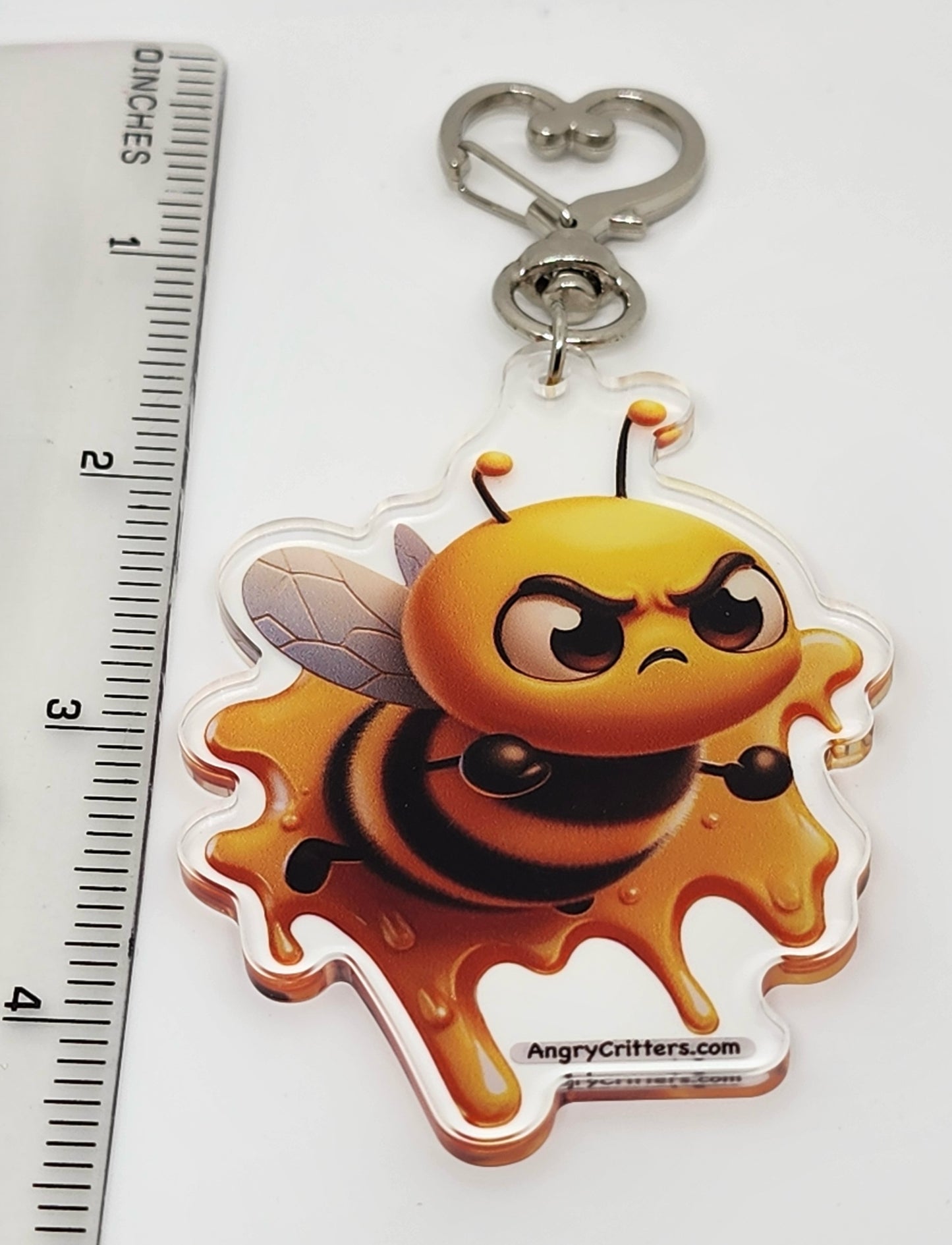 Angry Critters - Bee Stuck in Honey, Acrylic Keychain