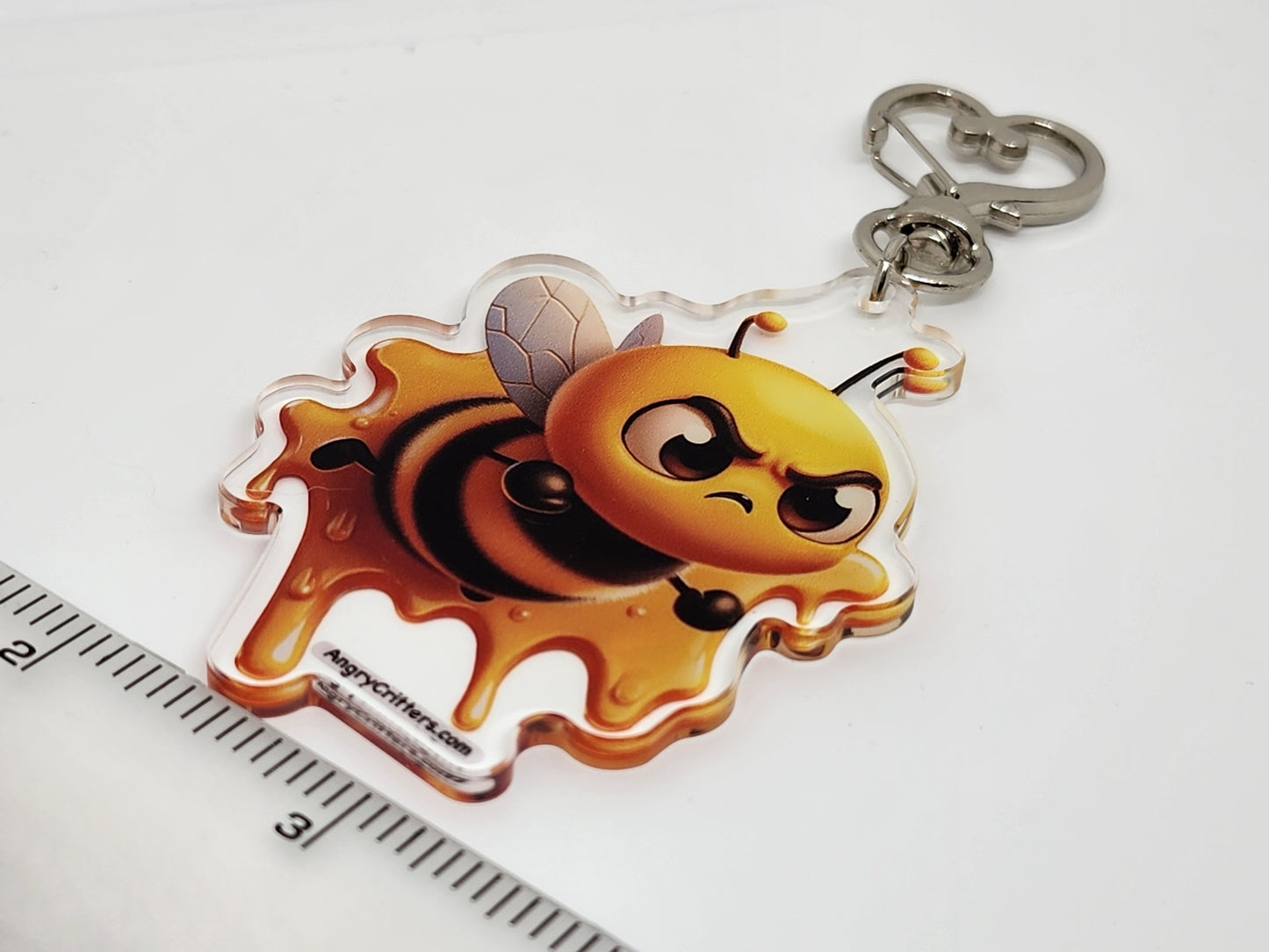 Angry Critters - Bee Stuck in Honey, Acrylic Keychain