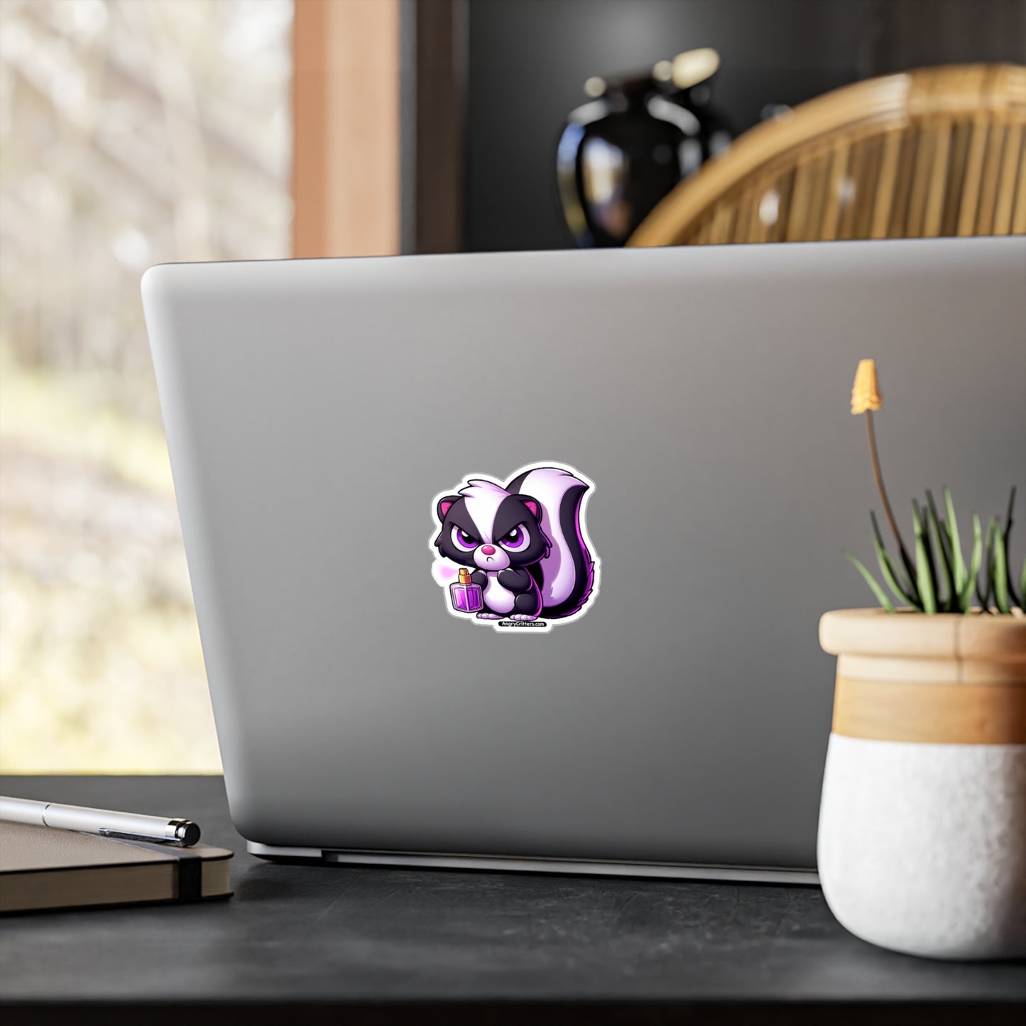 Angry Critters - Skunk with Perfume, Kiss-Cut Vinyl Decals