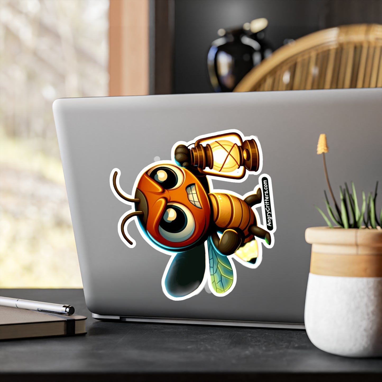 Angry Critters - Firefly with Lamp, Kiss-Cut Vinyl Decals