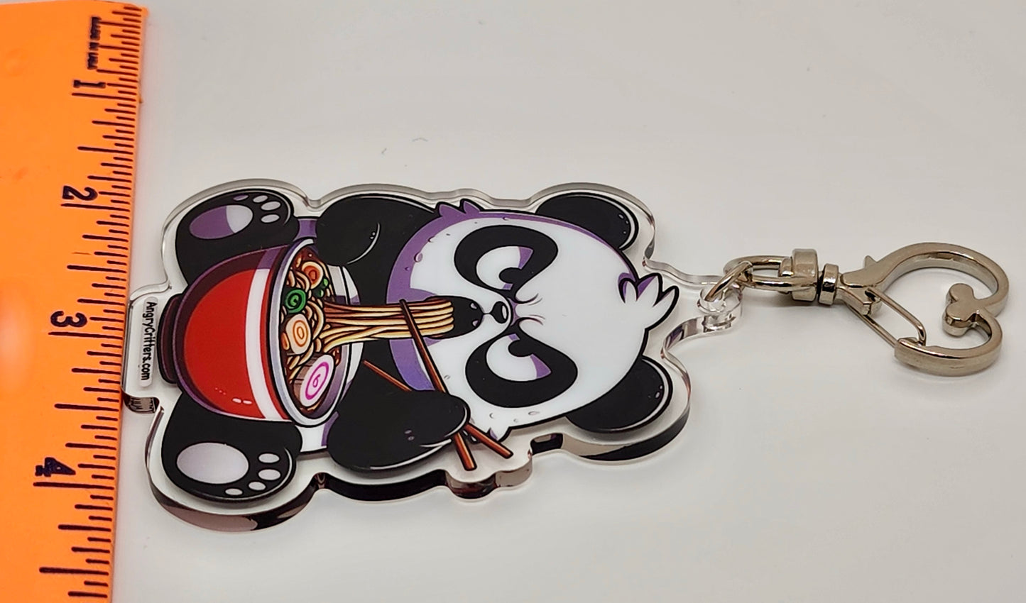 Angry Critters - Panda Eating Ramen, Acrylic Keychain