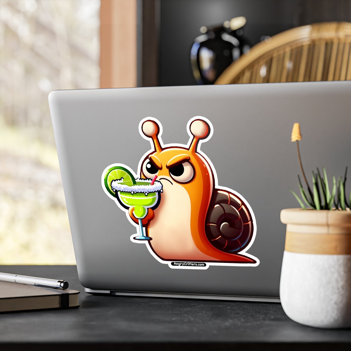 Angry Critters - Snail with Margarita, Kiss-Cut Vinyl Decals