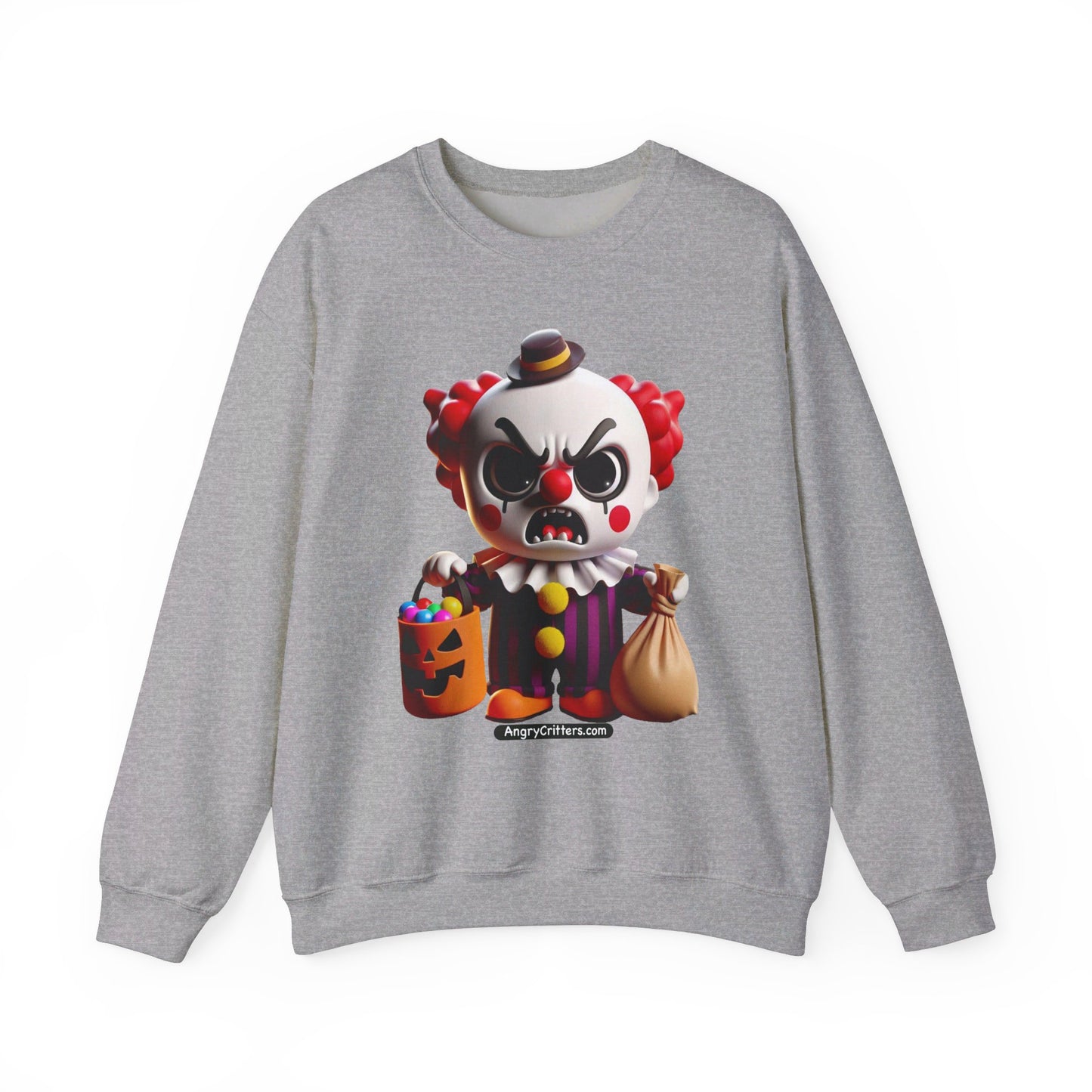 Angry Critters - Halloween Clown Red, Unisex Heavy Blend™ Crewneck Sweatshirt