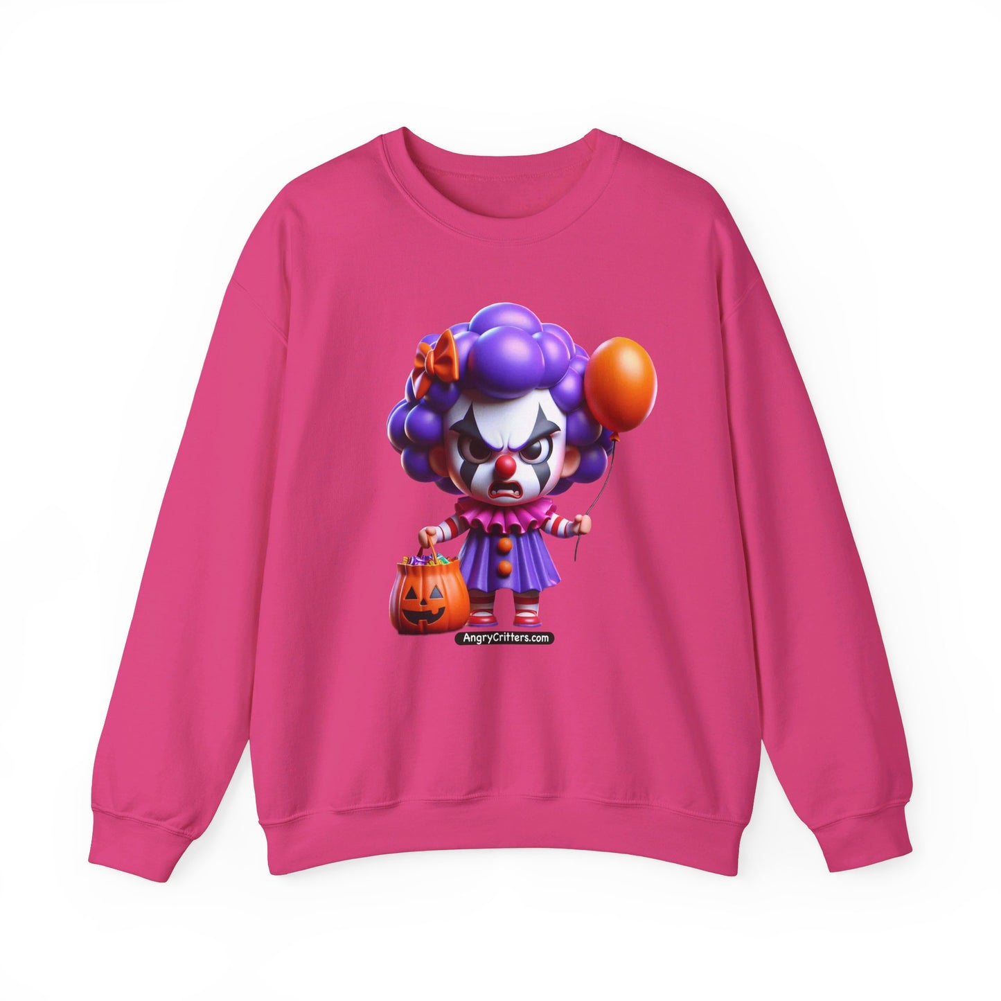 Angry Critters - Halloween Clown Purple, Unisex Heavy Blend™ Crewneck Sweatshirt