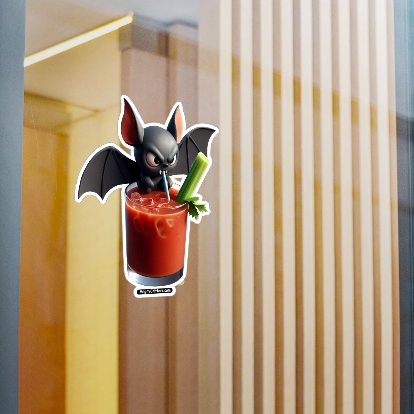 Angry Critters - Bat with Bloody Mary, Kiss-Cut Vinyl Decals