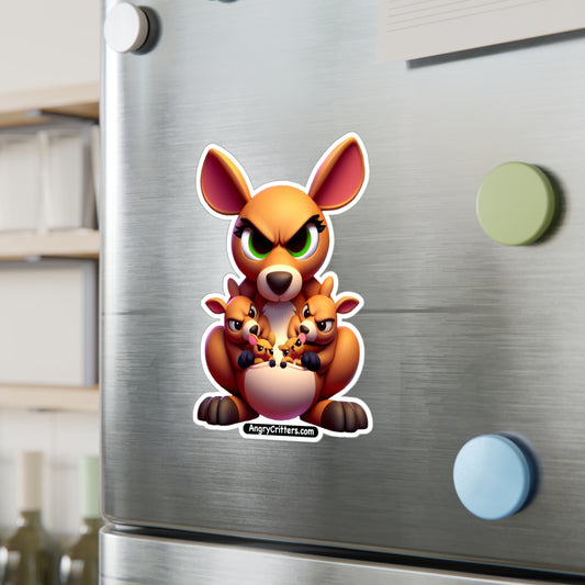 Angry Critters - Mom Kangaroo, Kiss-Cut Vinyl Decals