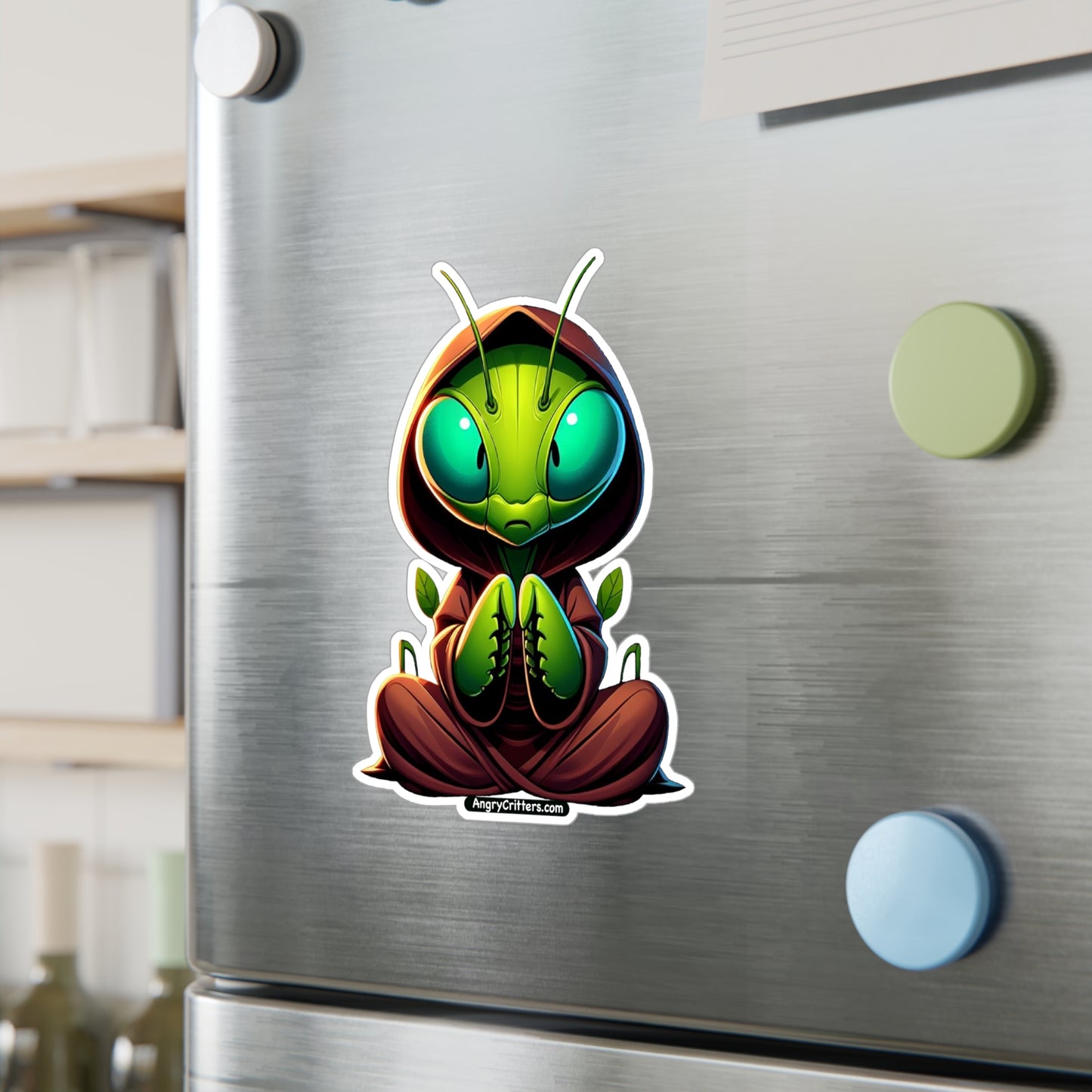 Angry Critters - Praying Mantis, Kiss-Cut Vinyl Decals