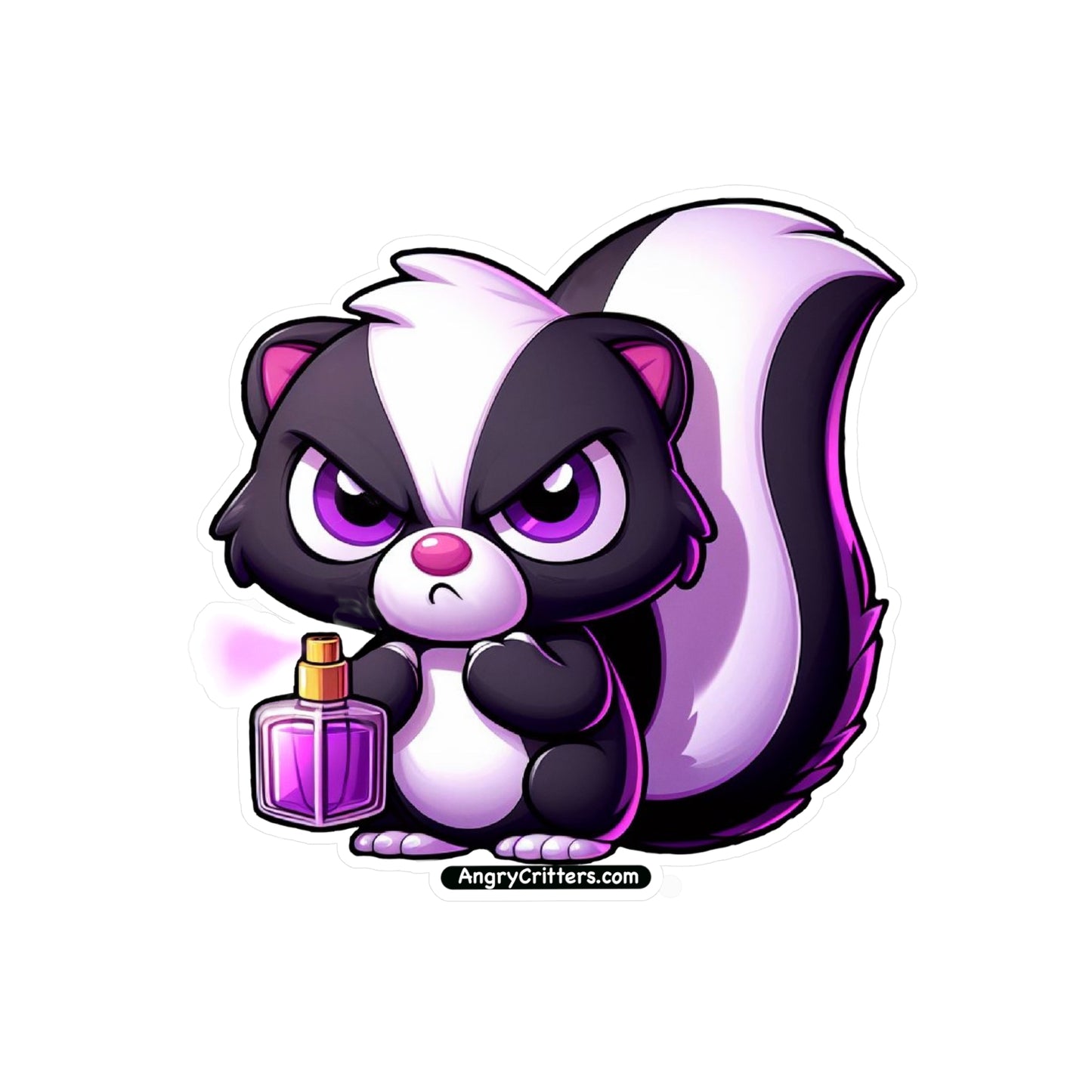 Angry Critters - Skunk with Perfume, Kiss-Cut Vinyl Decals