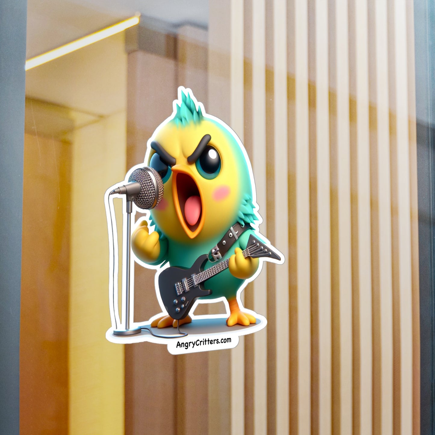 Angry Critters - Parakeet with an Axe, Kiss-Cut Vinyl Decals