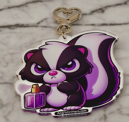 Angry Critters - Skunk with Perfume, Acrylic Keychain