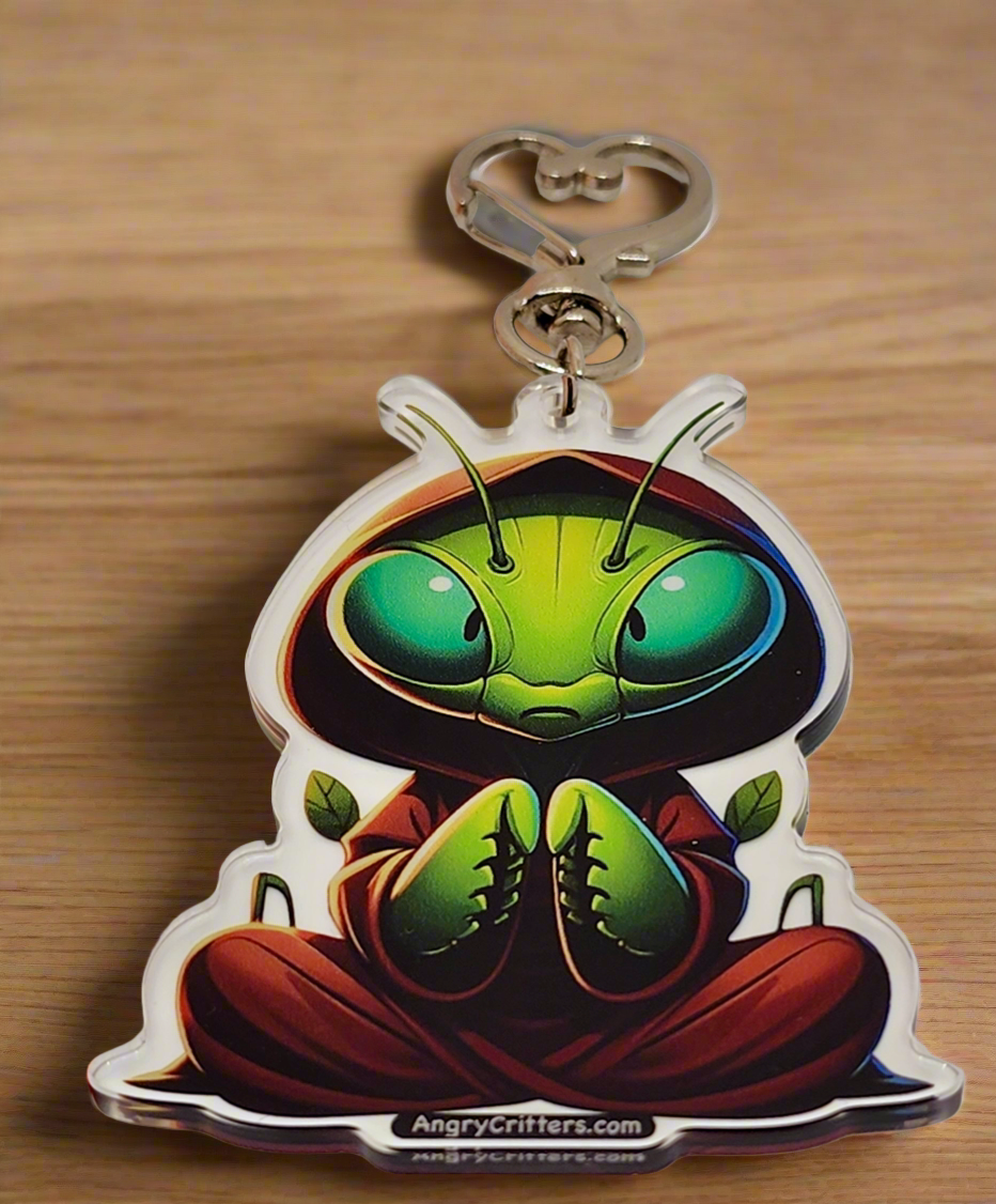 Angry Critters - Praying Mantis, Acrylic Keychain