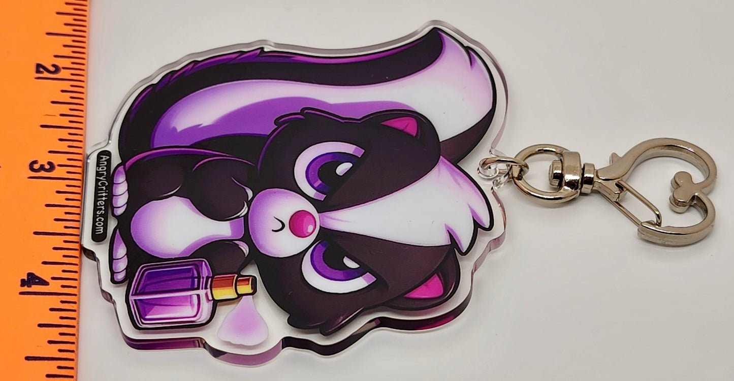 Angry Critters - Skunk with Perfume, Acrylic Keychain