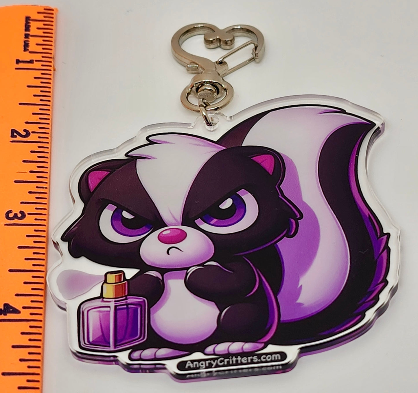 Angry Critters - Skunk with Perfume, Acrylic Keychain