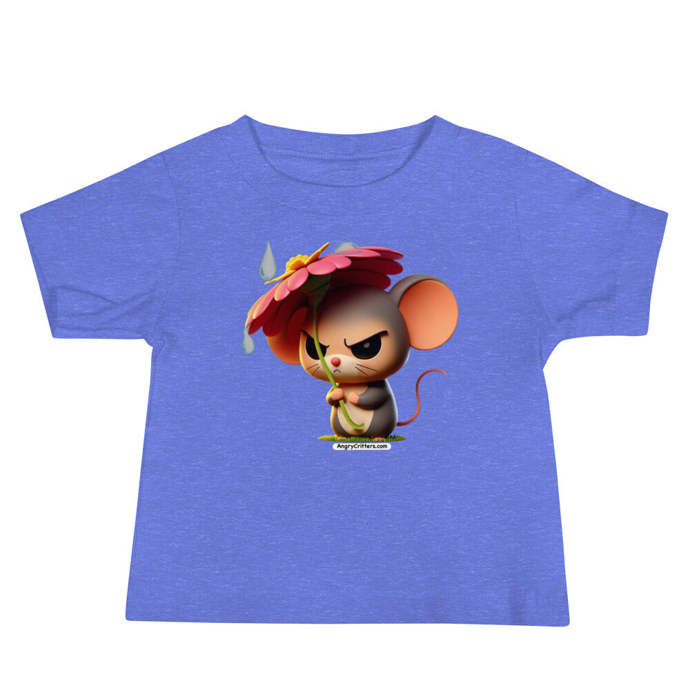 Angry Critters - Mouse with Flower Umbrella Baby Jersey Short Sleeve Tee