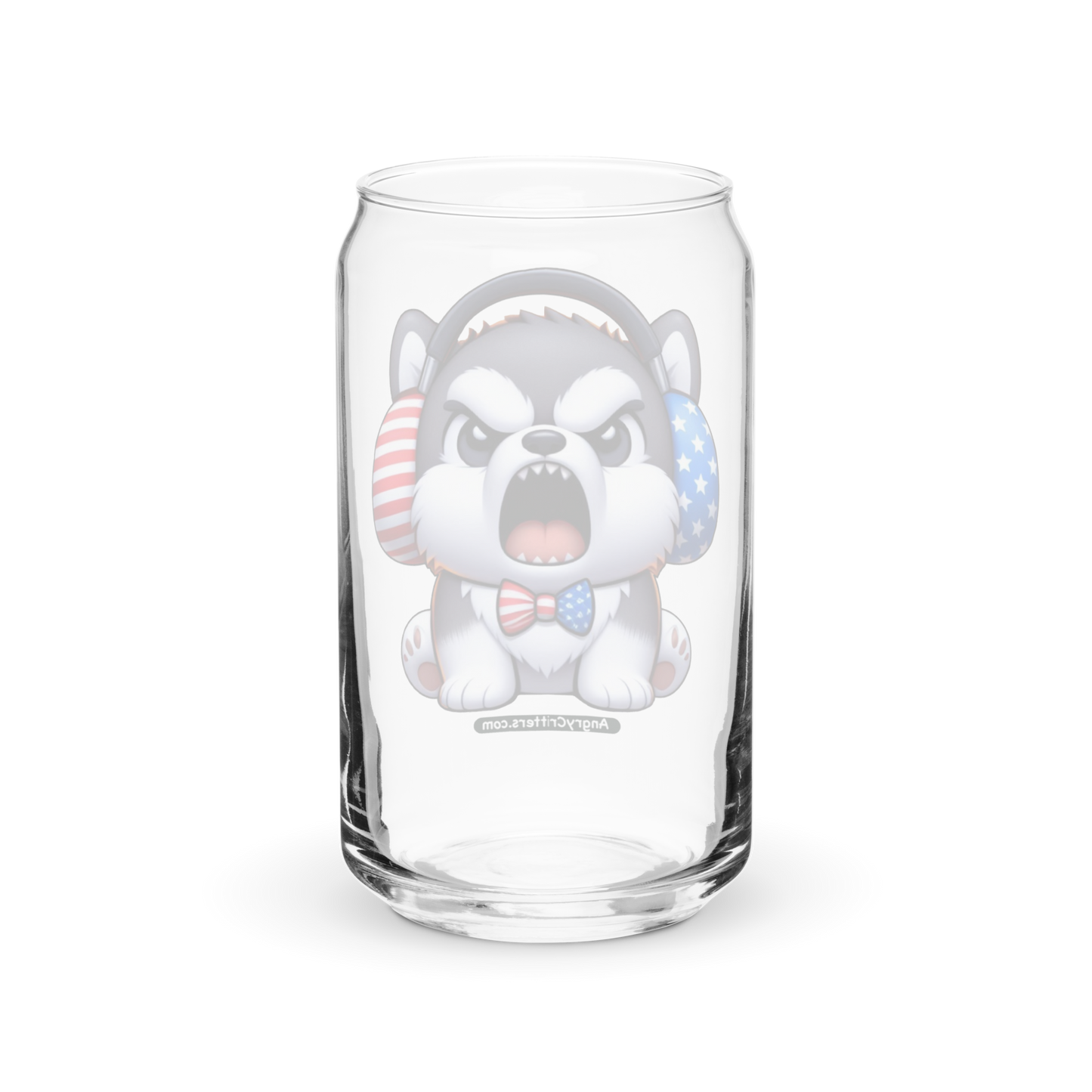 Angry Critters - American Husky Can-shaped glass