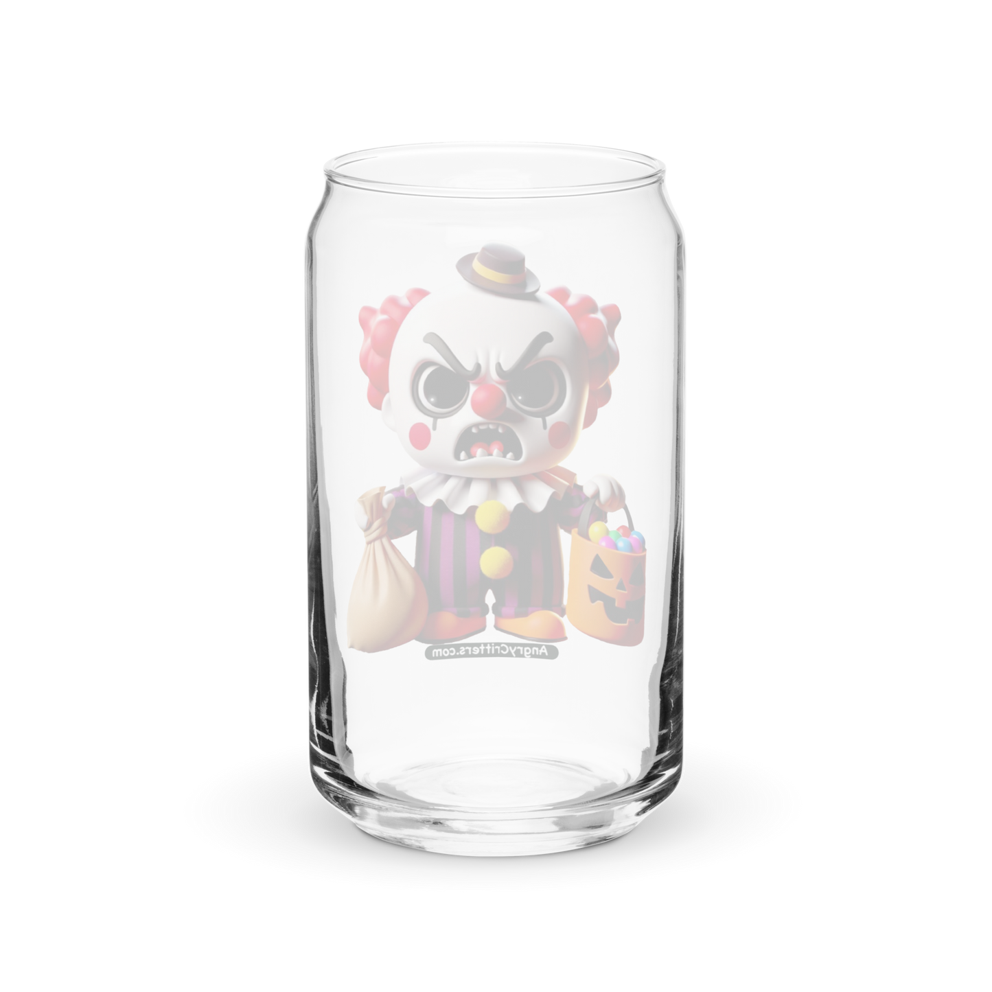 Angry Critters - Halloween Clown Red, Can-shaped glass