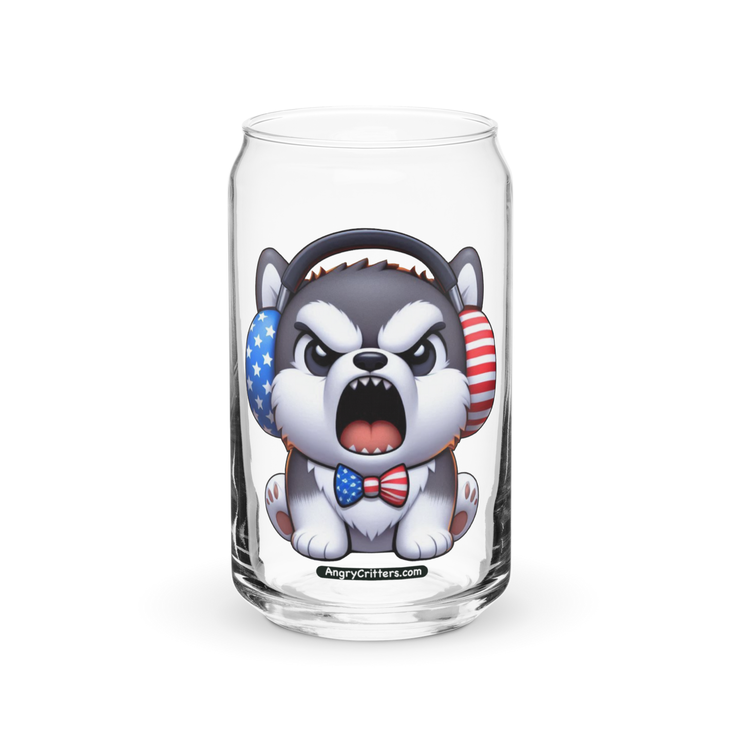 Angry Critters - American Husky Can-shaped glass