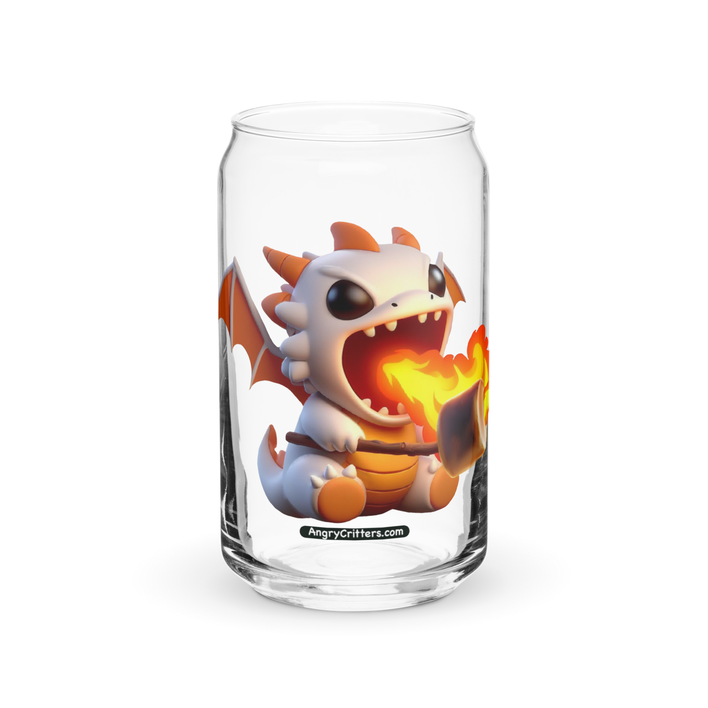 Angry Critters - Dragon Toasting Marshmallow, Can-shaped glass