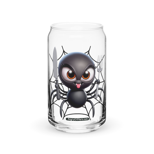 Angry Critters - Black Widow Spider, Can-shaped glass