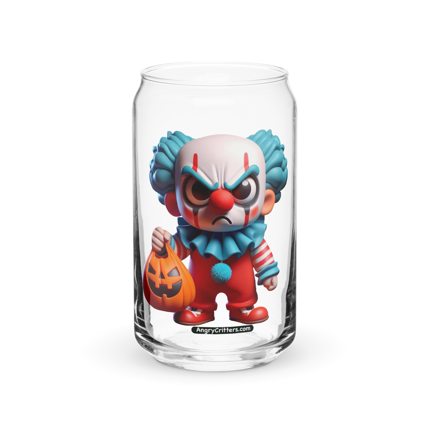 Angry Critters - Halloween Clown Blue, Can-shaped glass