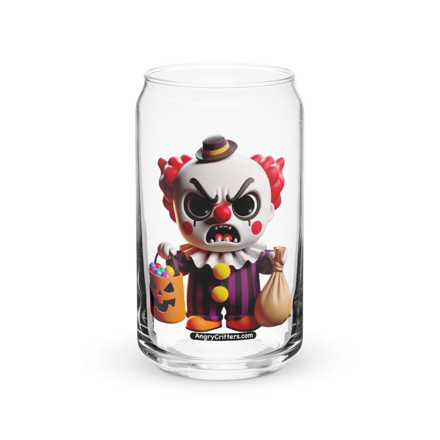 Angry Critters - Halloween Clown Red, Can-shaped glass