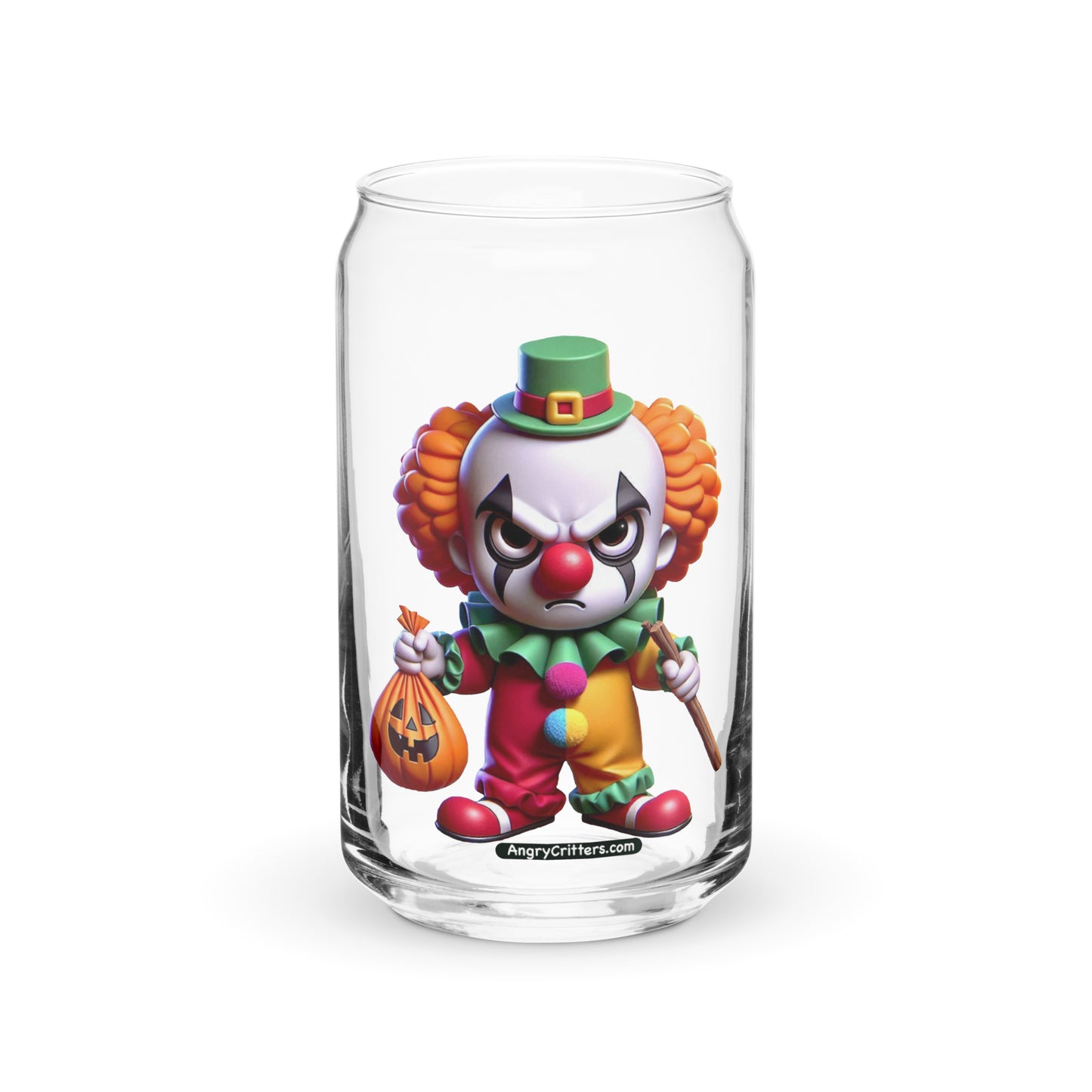 Angry Critters - Halloween Clown Orange, Can-shaped glass