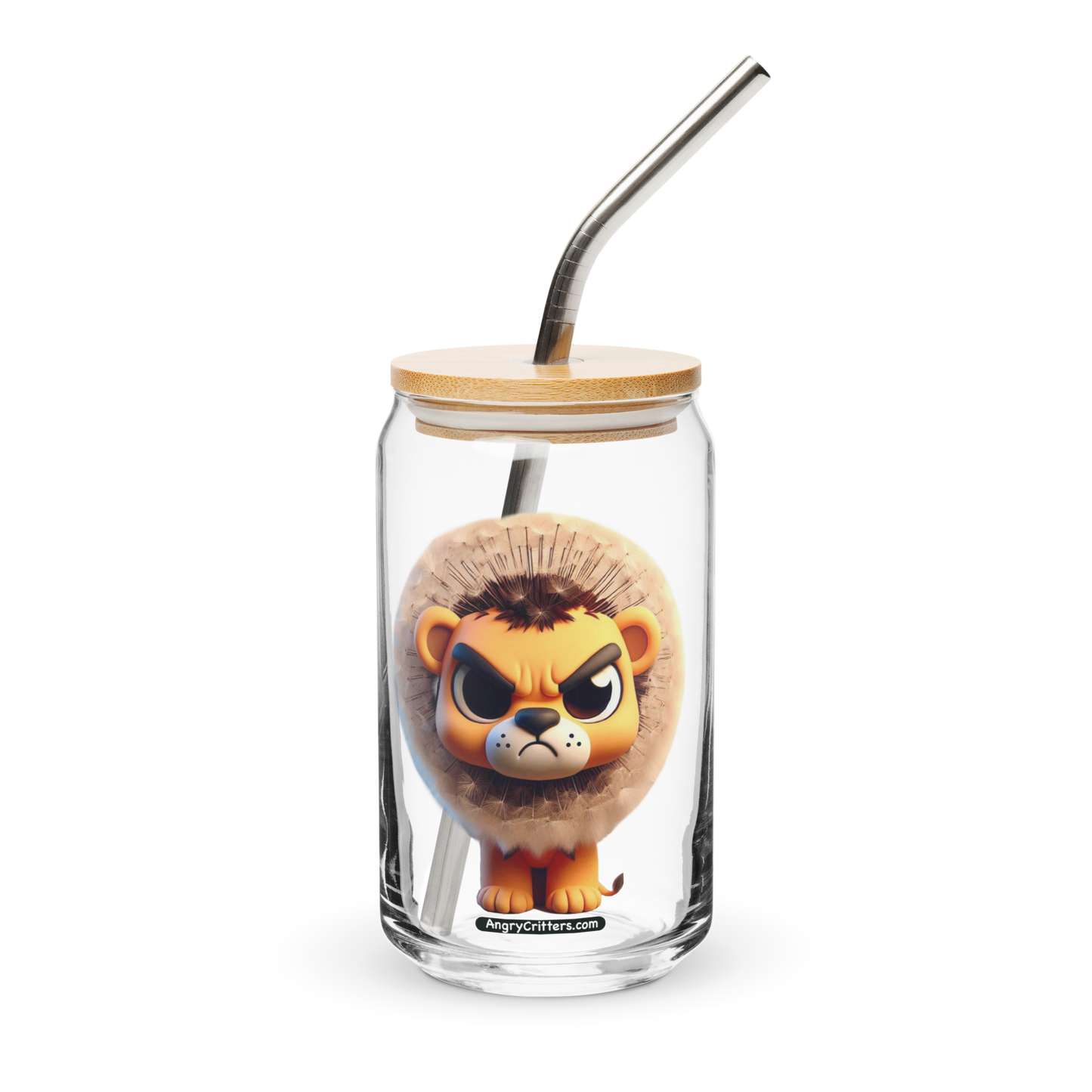 Angry Critters - Dandy Lion Can-shaped glass