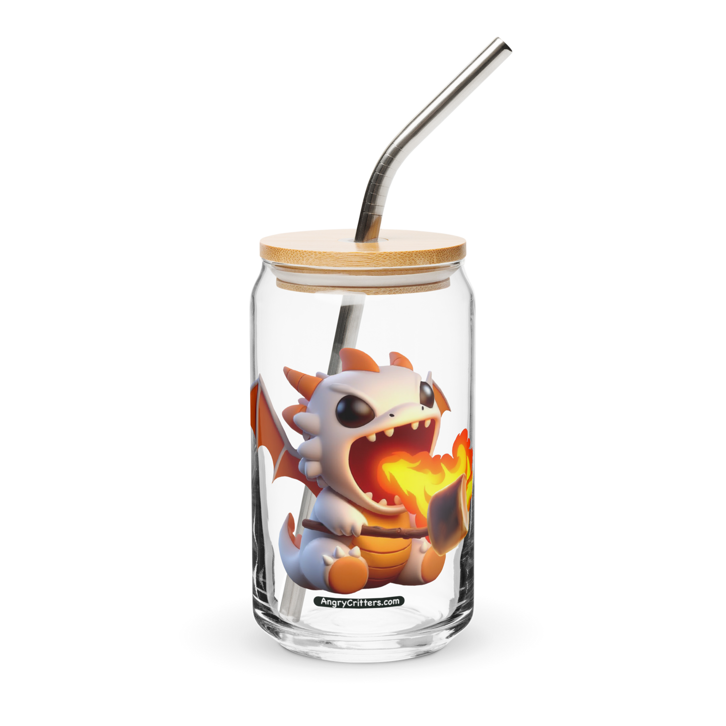 Angry Critters - Dragon Toasting Marshmallow, Can-shaped glass