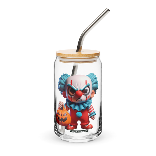 Angry Critters - Halloween Clown Blue, Can-shaped glass