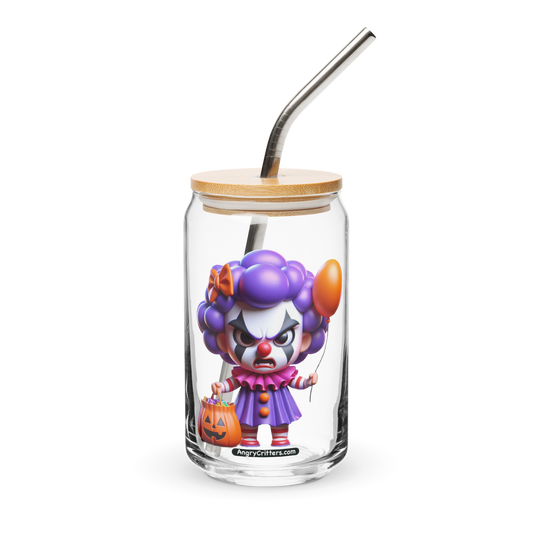 Angry Critters - Halloween Clown Purple, Can-shaped glass