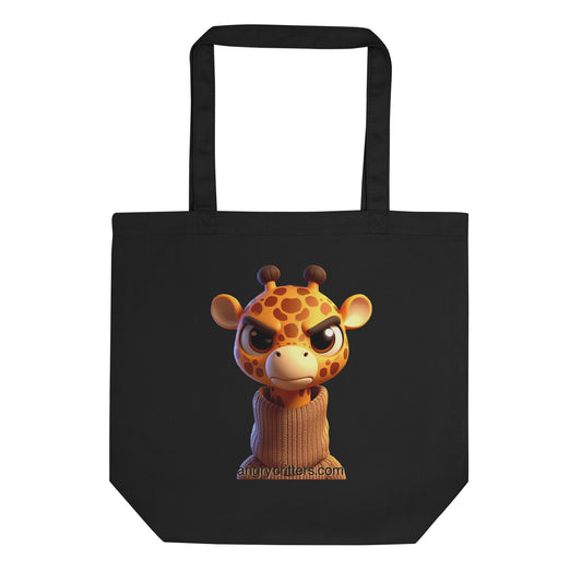 Angry Critters - Giraffe in Turtleneck Eco Tote Bag