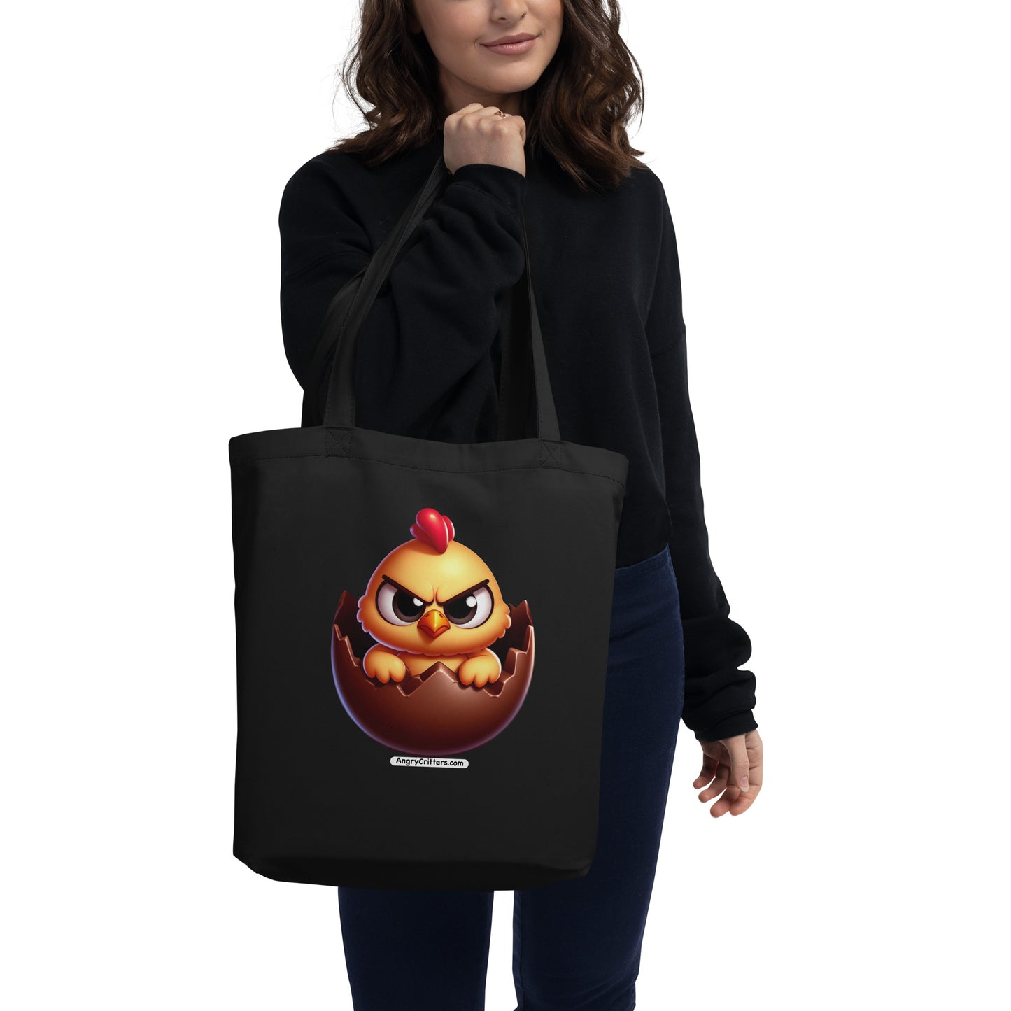 Angry Critters - Chick in Chocolate Egg Eco Tote Bag