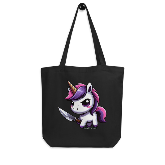 Angry Critters - Unicorn with a Blade, Eco Tote Bag