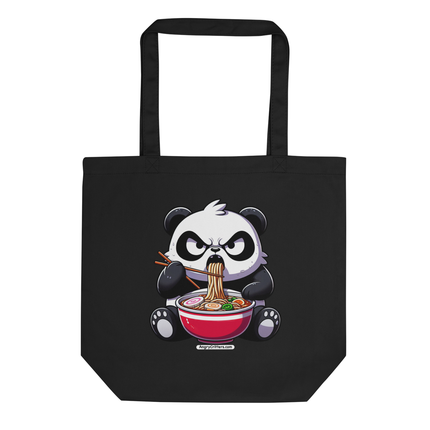 Angry Critters - Panda Eating Ramen, Eco Tote Bag