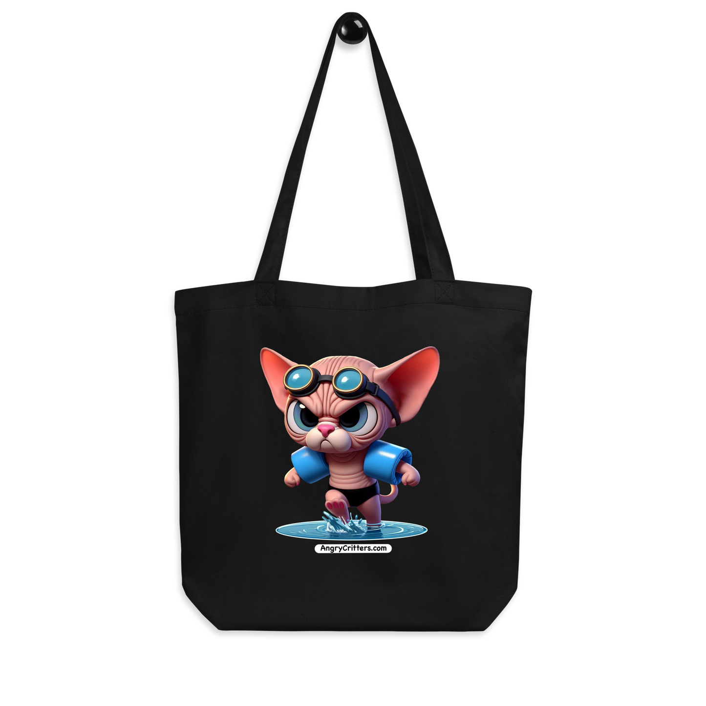 Angry Critters - Swimming Sphinx Cat, Eco Tote Bag