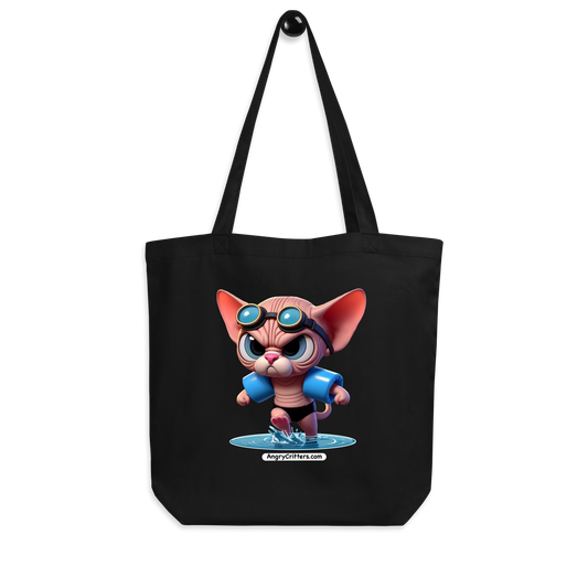 Angry Critters - Swimming Sphinx Cat, Eco Tote Bag