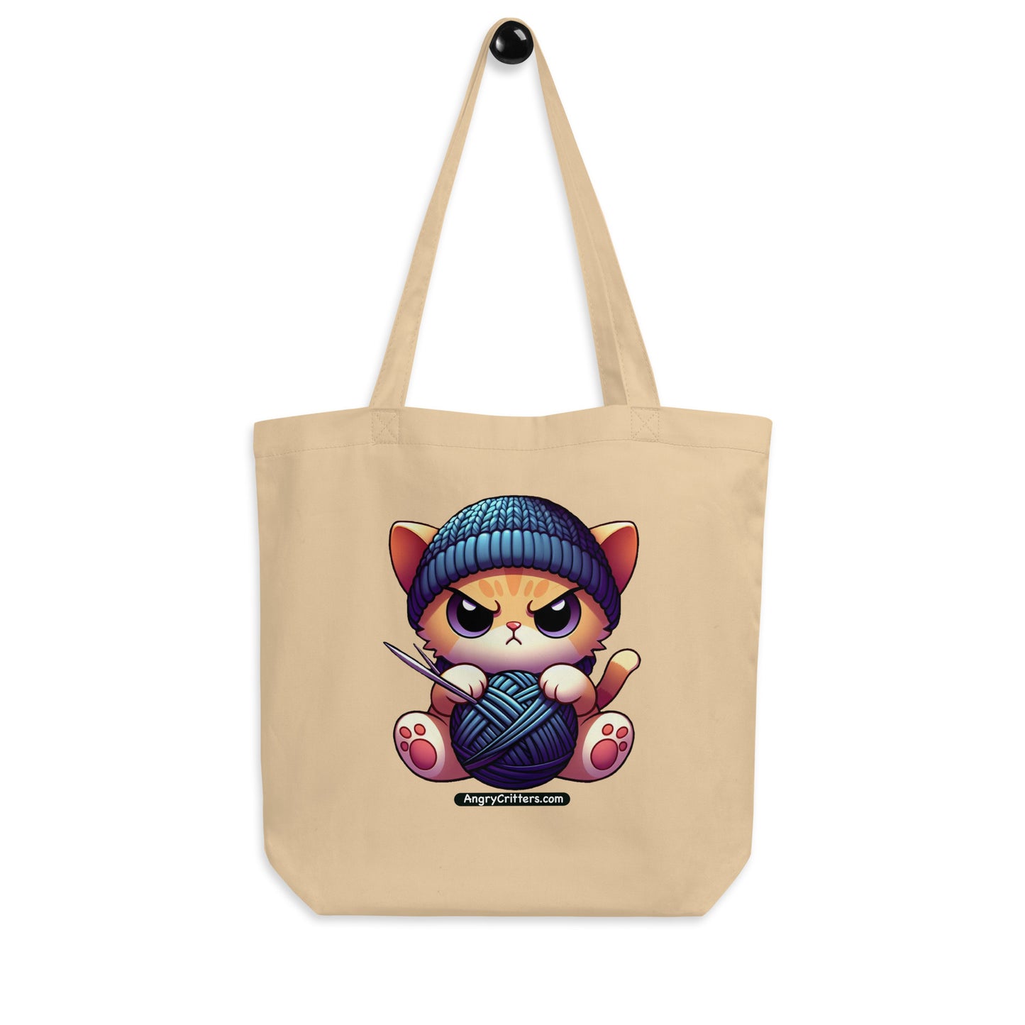 Angry Critters - Kitten Knitting Eco Tote Bag