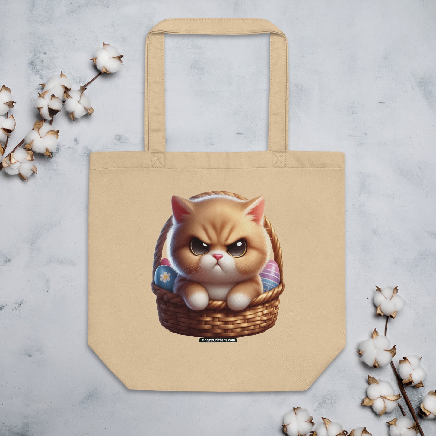 Angry Critters - Kitten in Easter Basket Eco Tote Bag