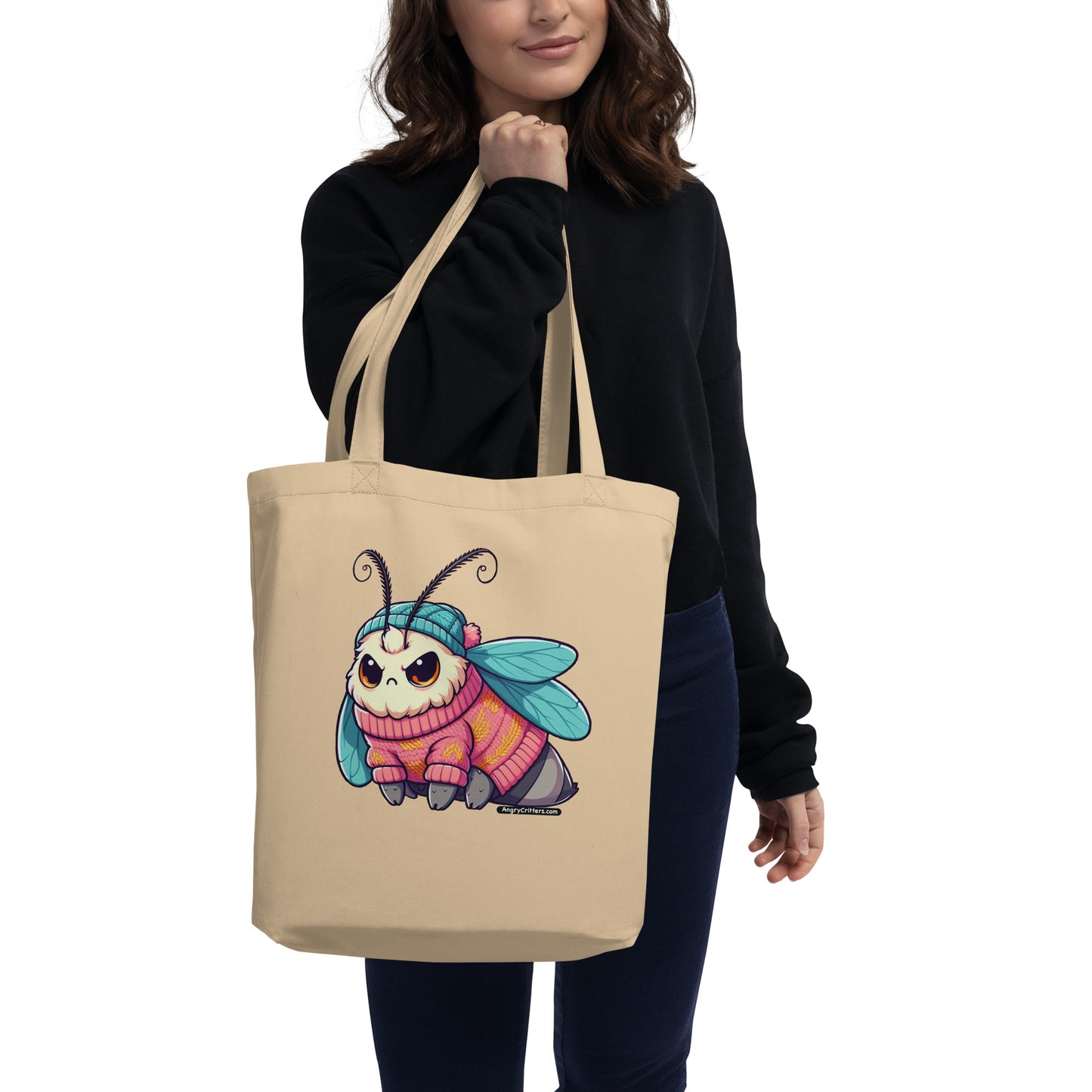 Angry Critters - Moth in a Sweater Eco Tote Bag