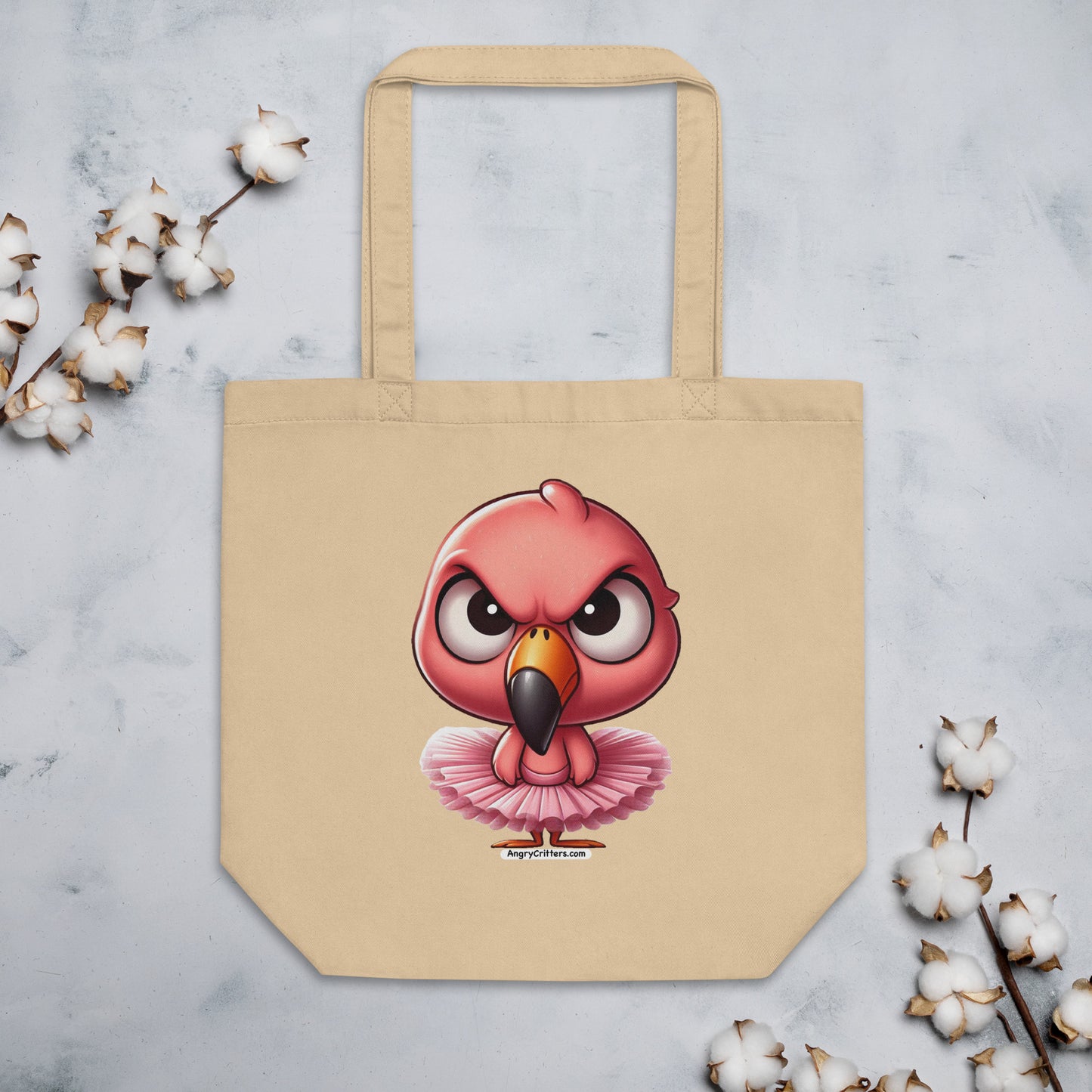 Angry Critters - Pink Flamingo Ballerina Eco Tote Bag